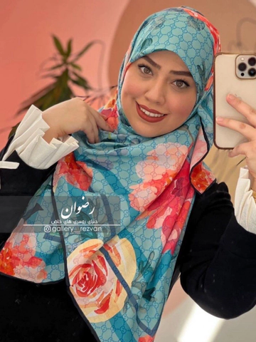 روسری نخی درجه یک طرح گل و گوچی