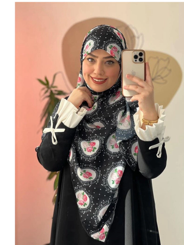 روسری طرح قاب عکس خالخالی قواره 140