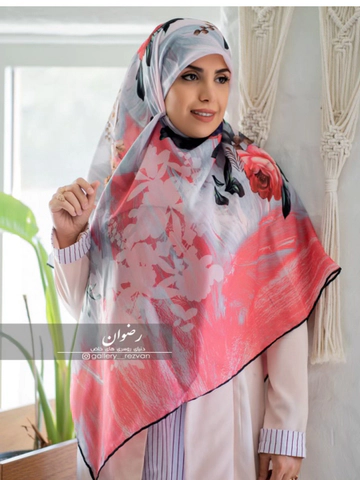 روسری طرح گل سه بعدی گلبهی