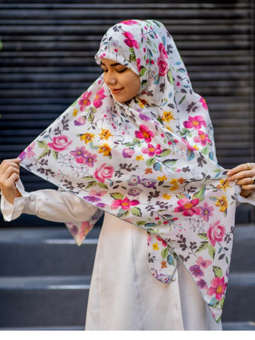 روسری نخی درجه یک طرح گلگلی قواره 120 دوردستدوز