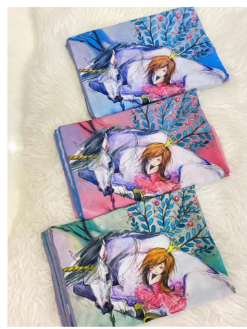 روسری نخی درجه یک طرح دلداده دوردستدوز