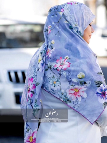 روسری نخی درجه یک طرح گل و ترمه قواره 120 دوردستدوز