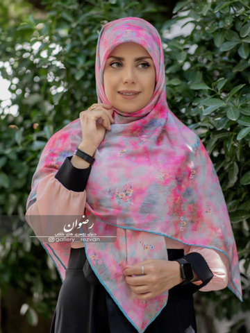 روسری طرح ابروبادی گلریز قواره 120 دوردستدوز