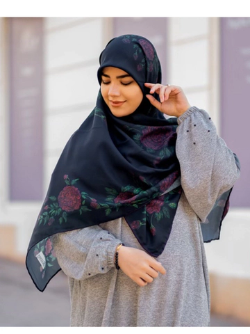 روسری طرح رز گواشی قواره 120 دوردستدوز