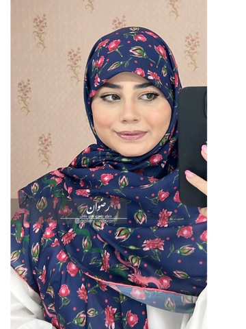 روسری طرح غنچه خالخالی قواره 120