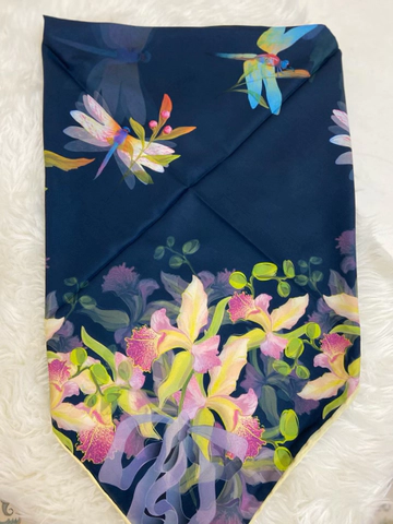 روسری کرپ نخ سنجاقک