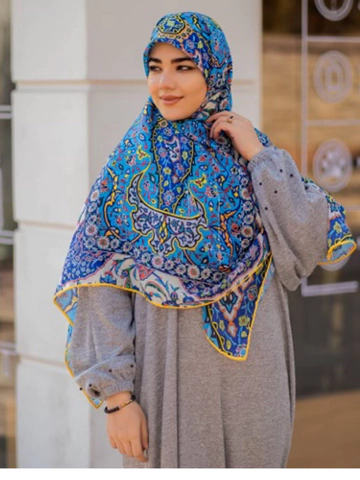روسری نخی درجه یک طرح کاشی قواره 120
