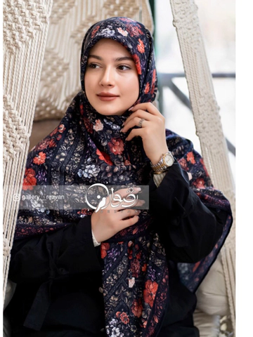 روسری نخی قواره 120 طرح گل قرانی