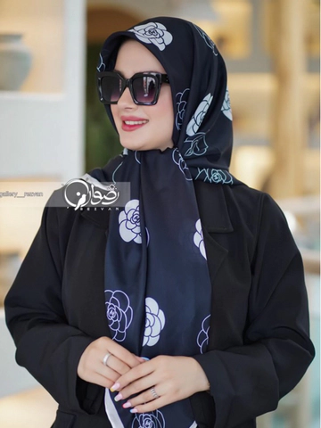 روسری نخی درجه یک قواره 120 طرح گل شنل