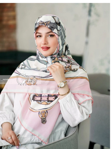 روسری نخی طرح کمربندی قواره 120