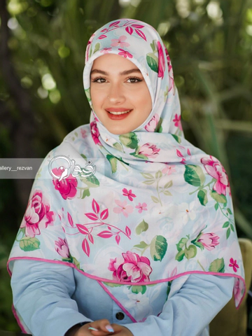 روسری کرپ نخی طرح نیکو