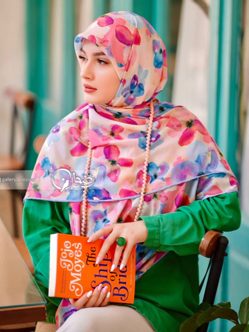 روسری نخ طرح گل گواشی