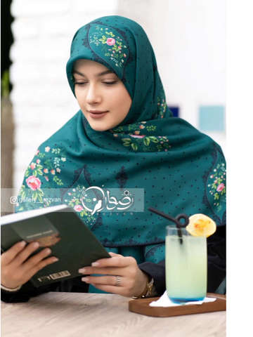 روسری نخی درجه یک طرح قاب عکس خالدار