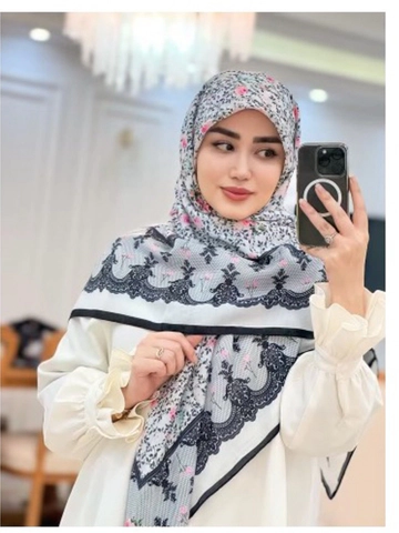 روسری طرح گل و تور