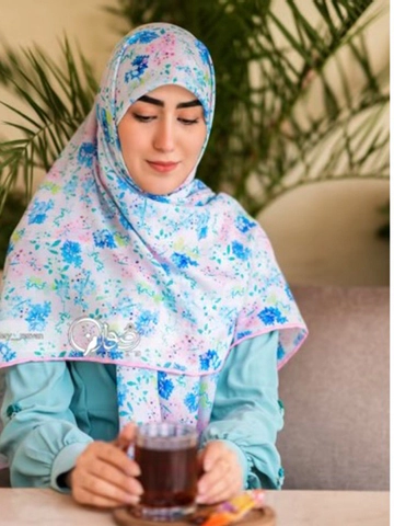 روسری کرپ نخ طرح گلگلی ریز