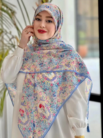 روسری کرپ نخ طرح بهشتی