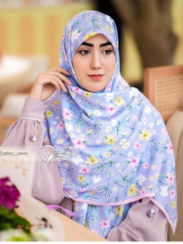 روسری طرح شاخه و گل