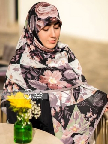 روسری رضوان طرح پازل گل