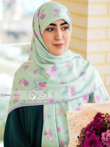 روسری کرپ نخ طرح پاستلی